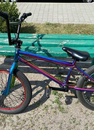 Велосипед crosser rainbow bmx 20" радужный | трюковый велосипед к