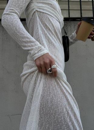 Трикотажное платье с рукавом1 фото