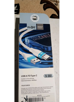 Кабель klgo s-302 type c+usb .новый. 2