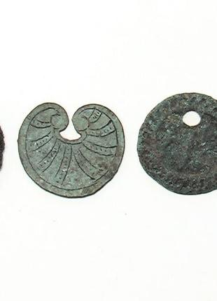 Медальоны 4 штуки старинные копаные змеевик редкость