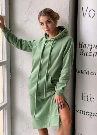 Сукня-худі трехнить на флісі