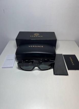 Сонцезахисні окуляри versace ve4361 black on gold/ dark grey unisex5 фото