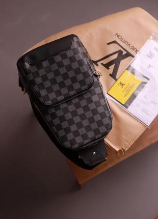 Слінг (сумка) louis vuitton сіра луї віттон s001