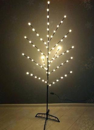 Гірлянда дерево світлодіодне на стійці 1.5 м 72 лампи, кульки