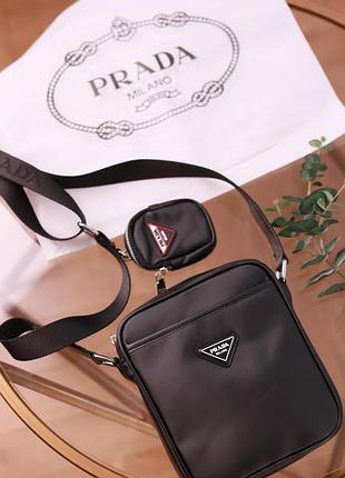 Месенджер та ключниця 2в1 prada чорна