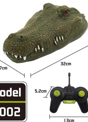 Катер крокодил, р/к плаваюча голова крокодила, іграшка з імітацією голови крокодила flytec v002 2,4g3 фото