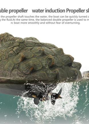 Катер крокодил, р/к плаваюча голова крокодила, іграшка з імітацією голови крокодила flytec v002 2,4g4 фото