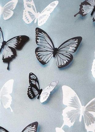 Різнокольорові метелики на стіні. набір різнокольорових метеликів. декоративні метелики. 3d метелик наклейки. метелики для декору4 фото