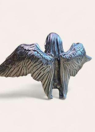 Статуэтка ангел. фигурка для интерьера голый ангел 20х10 см. декор ангел серебряный3 фото