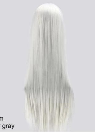 Длинные серые парики resteq 100см, прямые волосы, парики из высококачественных синтетических термостойких2 фото