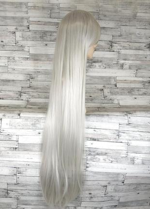 Длинные серые парики resteq 100см, прямые волосы, парики из высококачественных синтетических термостойких3 фото