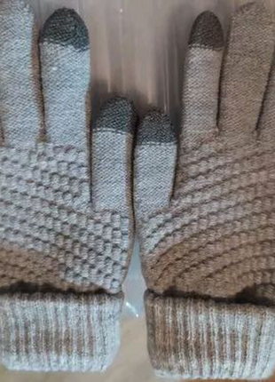 Теплі зимові розумні в'язані рукавички управління сенсорним екран11 фото