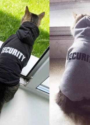 Одяг для домашніх тварин resteq, толстовка security для котів та собак, розмір l, колір чорний3 фото