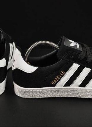 Кросівки adidas gazelle black / white6 фото