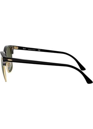 Сонцезахисні окуляри ray-ban rb3016 w0365 clubmaster square sunglasses black on gold/g-15 green 51mm3 фото