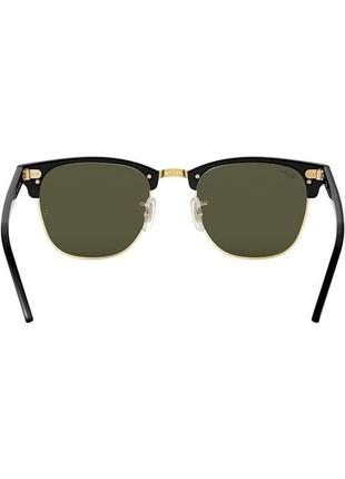 Сонцезахисні окуляри ray-ban rb3016 w0365 clubmaster square sunglasses black on gold/g-15 green 51mm6 фото