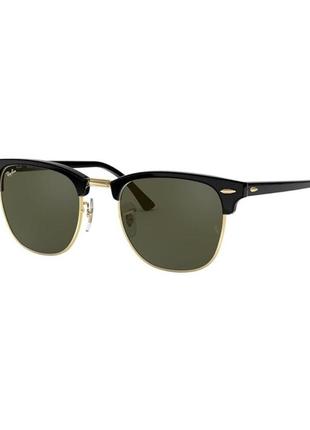 Сонцезахисні окуляри ray-ban rb3016 w0365 clubmaster square sunglasses black on gold/g-15 green 51mm