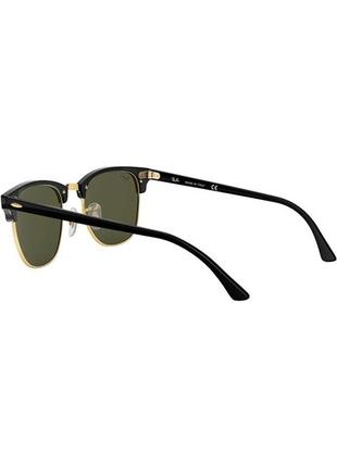 Сонцезахисні окуляри ray-ban rb3016 w0365 clubmaster square sunglasses black on gold/g-15 green 51mm7 фото