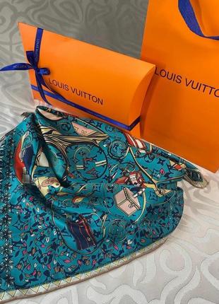 Шелковый шарф в стиле louis vuitton