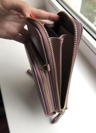 Жіноча сумочка-портмоне baellerry show you dark pink6 фото