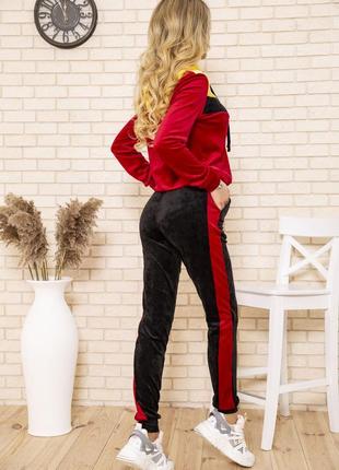 Спортивний костюм жіночий червоно-чорний2 фото