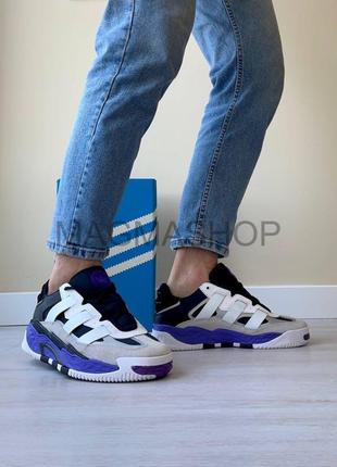 Adidas niteball white black purple