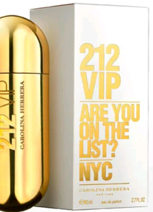 Жіночі парфуми оригінал "carolina herrera 212 vip" 80ml