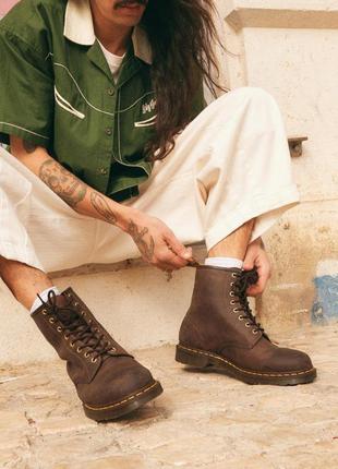Ботинки dr. martens 1460 dark brown crazy brown 11822203 8