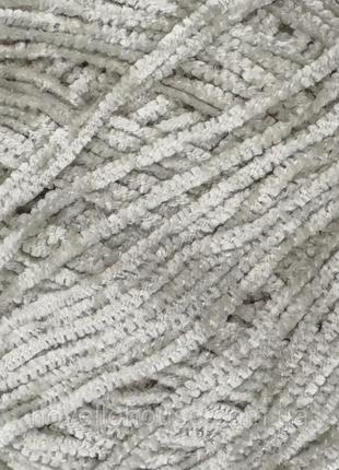 Пряжа велюр, нитки для в'язання avanti yarn puffy, 50гр/300м № 817 світло-сірий