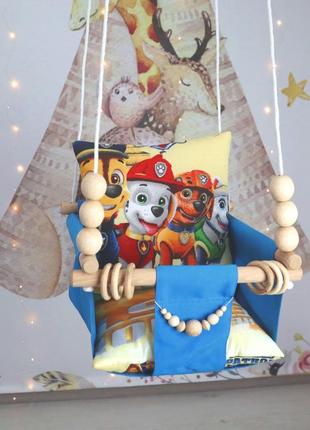 Підвісна гойдалка щенячий патруль paw patrol 2, гойдалка для дітей1 фото