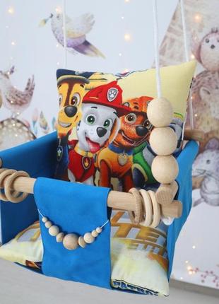 Підвісна гойдалка щенячий патруль paw patrol 2, гойдалка для дітей10 фото