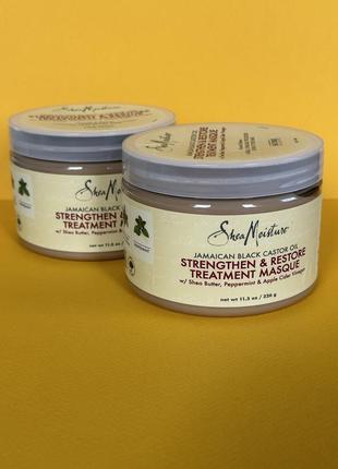 Маска для волосся sheamoisture strengthen & restore treatment masque, jamaican black castor oil1 фото