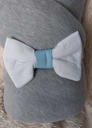Демисезонный конверт mini для новорожденных, серый с голубым4 фото