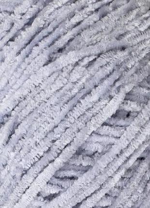 Пряжа велюр, нити для вязания avanti yarn puffy, 50гр/300м № 525 серо-голубой
