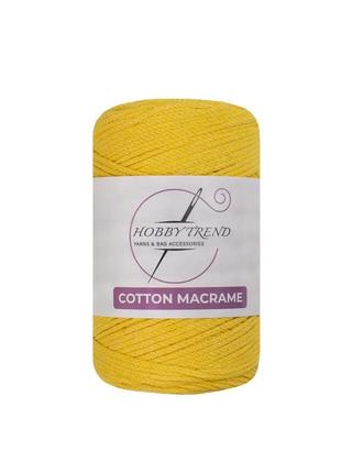 Хлопковый шнур для вязания hobby trend 240-260 г, 240-260 м, 2 мм, цвет желтый1 фото