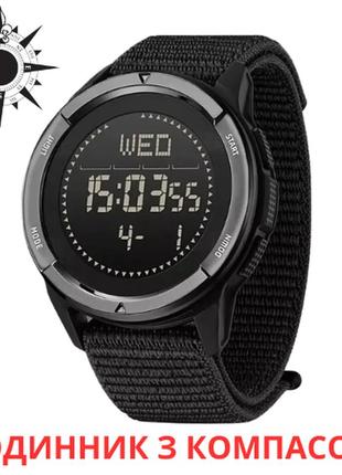 Водонепроникний чоловічий спортивний годинник з компасом north edge alps black