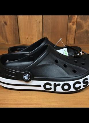 Крокс баябэнд клог черные crocs bayaband clog black white unisex3 фото