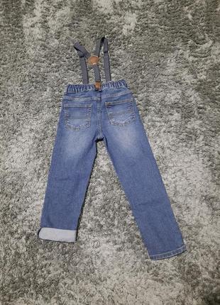 Новые широкие джинсы на подтяжках 5-6 лет2 фото