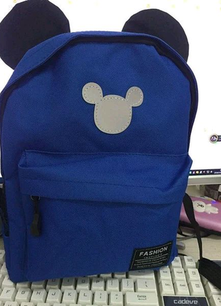 Дитячий рюкзак з вушками delune 1128 чорний унісекс синій2 фото