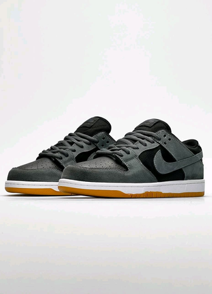 Чоловічі кросівки nike sb dunk low pro d.gray black3 фото