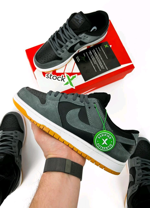 Чоловічі кросівки nike sb dunk low pro d.gray black9 фото