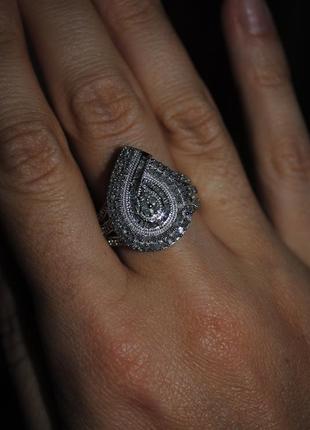 Новый серебряный перстень кольцо 925 пробы с бриллиантами 1 карат1 фото