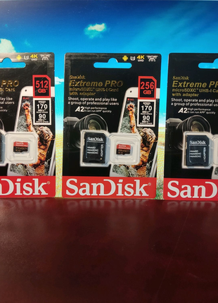 Карты памяти samsung, kingston, sandisk 128/256/512 гб 10 class