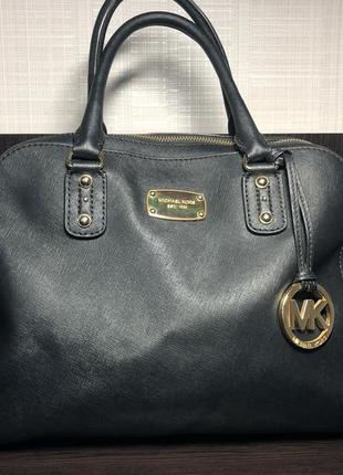 Сумка michael kors! saffiano navy gold leather2 фото