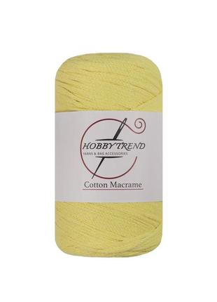 Хлопковый шнур для вязания hobby trend 240-260 г, 240-260 м, 2 мм, цвет бледно-желтый1 фото