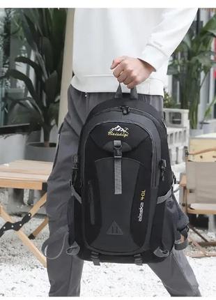 Мужской туристический рюкзак большой плотный для путешествий спортивный водонепроницаемый alaska черный4 фото