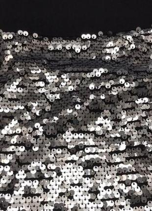 Шовкова спідниця паєтки срібло від dkny 42-44 розмір5 фото