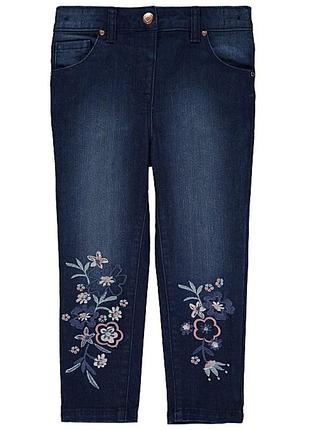 🍁🍄🌲 фірмові вишиті джинси/джегинсы для маленької модниці 2-3 роки george 🍁🍄🌲