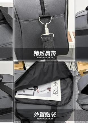 Дорожная сумка sport женская мужская спортивная туристическая 55 литров черная6 фото