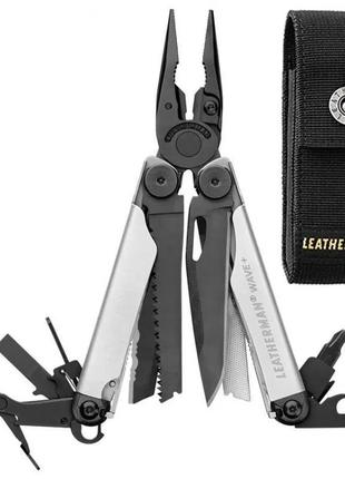 Мультитул leatherman wave plus black and silver